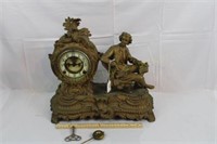 Ansonia Metal Case Mantle Clock (Has Key And