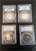 4 Mixed Graded Coins