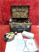 Vintage sewing box w/contents.