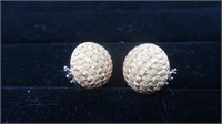 Ladies 18K Fancy Button Earrings--10.2 Grams