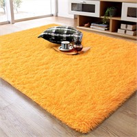 5X8 ORANGE Super Soft Shaggy Rug