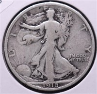 1918 WALKING HALF DOLLAR VG