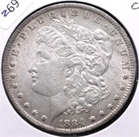 1884 O MORGAN DOLLAR AU