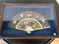 Framed Shadowbox Painted Fan