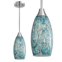 EDISHINE Pendant Light, Hand Blown Hanging Light F