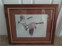 Geese Print in Wood Frame 25" x 29"
