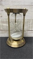 Brass & Glass Hour Glass Timer 6.5" Tall