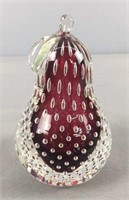 Murano Controlled Bubble Art Glass Pear