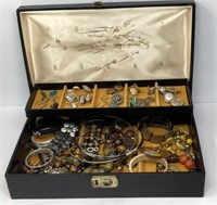 Jewelry Box with Assorted Costume Jewlery