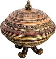 Footed Round Lidded Bowl
