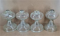 Queen Anne Clear Glass Coal Oil Lamp Bases