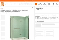 SM3167  MAAX Reveal Corner Shower Kit 32 x 60