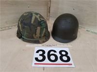 2 military hats camo is metal