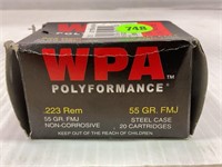20 ROUNDS OF WOLF 223 REMINGTON 55 GR. FMJ STEEL