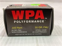 20 ROUNDS OF WOLF 223 REMINGTON 55 GR. FMJ STEEL
