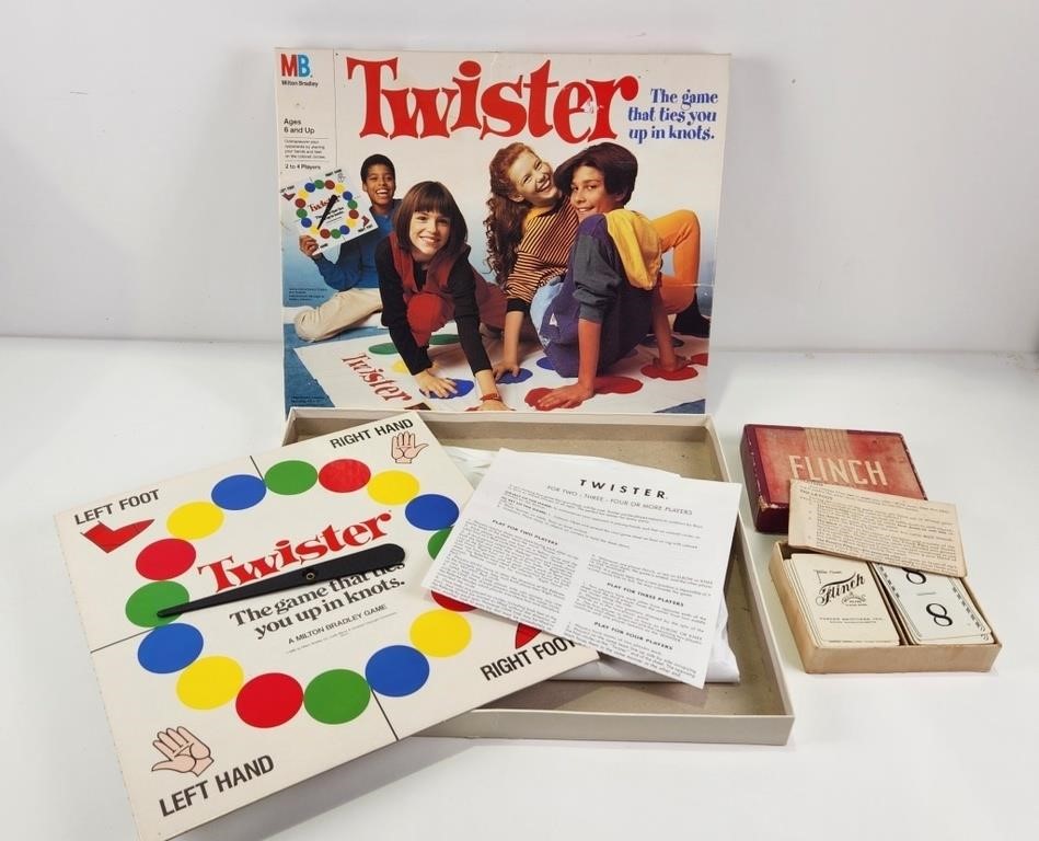 1986 Twister Game, 1938 Flinch Card Game Complete