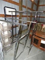 4 METAL COMMERCIAL CLOTHES DISPLAY RACKS