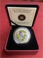 RCM 2012 25-cent Coloured Coin - Rose-breasted