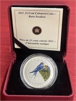 RCM 2011 25-cent Coloured Coin - Barn Swallow