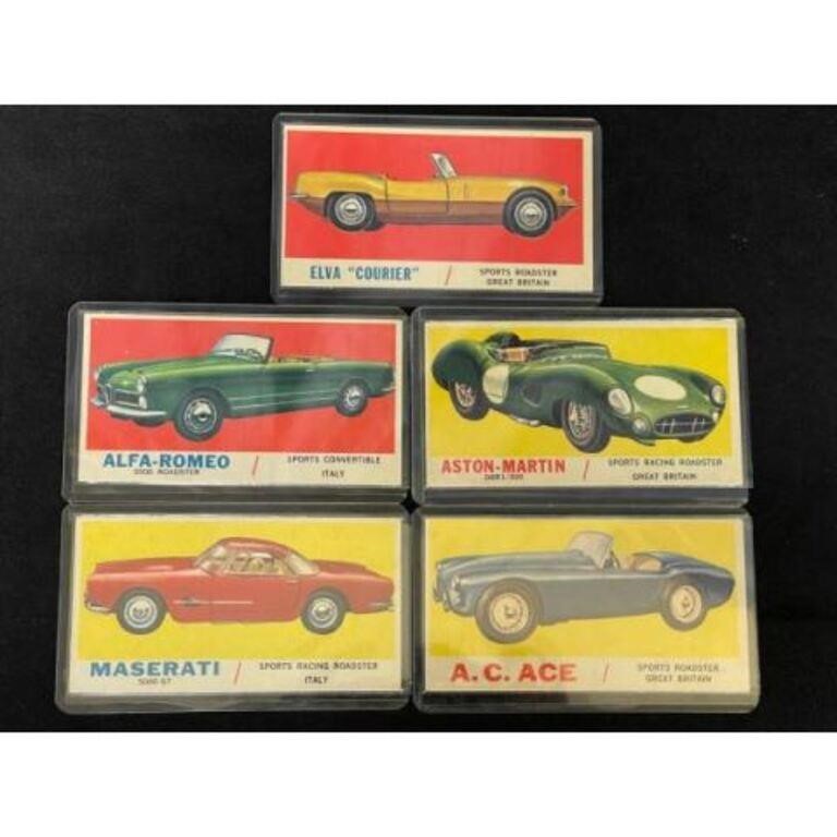 (5)  1961 Topps Sports Car Cards