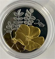 2005 Sterling Silver Golden Rose 50 Cent Coin