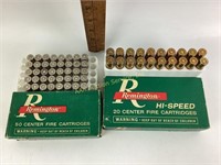 Remington high speed, 20 Center fire cartridges