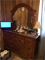 Cherry Dresser & Mirror (64" Wide)