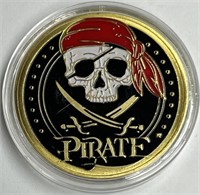 Pirate Coin w/Treasure Map on Back, Brand New!