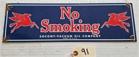 "NO SMOKING SOCONY-VACUUM OIL COMPANY" PORCELAIN S
