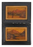 PAIR OIL ON BOARD MOUNTAIN LANDSCAPES