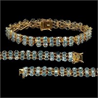 Natural Seafoam Blue  Zircon Bracelet