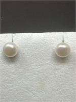 14k Gold & Pearl Earrings 2.37 Grams