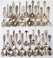 ASSORTED STERLING SILVER SOUVENIR SPOONS, LOT OF