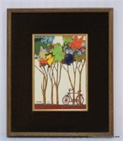 David Adickes Painting Bright Trees with Bike