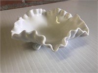 Westmoreland Milk Glass - Fluted Dish With Legs