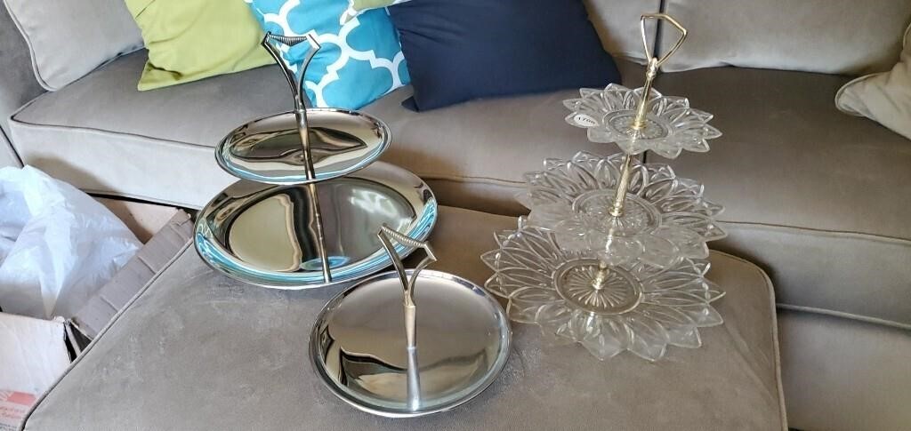 3 Vintage Serving Party trays - Kromex