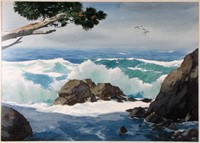 James M Phillips 20x28 WC Crashing Waves