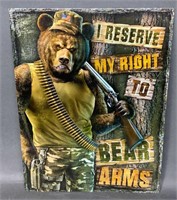 Bear Arms Metal Sign