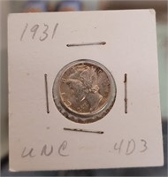 1931 90% Silver Mercury Dime