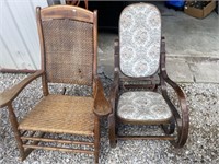Pair of Antique Rocking Chairs Need Repairs