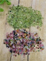 PERIDOT AND TOURMALINE ROCK STONE LAPIDARY SPECIME