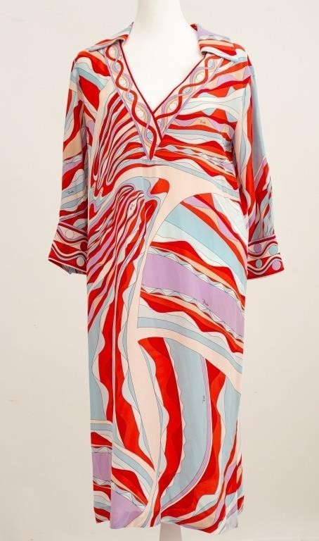 Emilio Pucci Silk Multicolored Sheath Dress