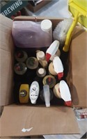 Assorted lot of polish, washer fluid and more