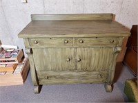 Vintage Painted Oak Cabinet
