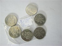 6-- Canadian Fifty Cents Coins