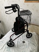 Drive 3-Wheeled Walker w Basket & Carry Bag