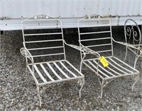 (2) VINTAGE WROUGHT METAL LAWN CHAIRS