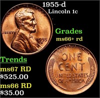 1955-d Lincoln Cent 1c Grades GEM++ RD