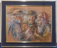 Large Figural Pastel Painting