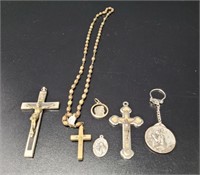 Vintage Religious Rosary, Emblems & Crucifixs